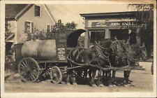 Manchester CT John Knoll Grocery Store & Knox Oil Horse Wagon WOW RPPC c1910 picture
