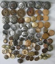 Lot of 86 VTG Old Military Hessian Brass Asian Gold Silver Metal Shank Buttons picture
