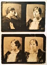 1920s Photo Booth Photoshoot Strip Pair Sepia Pictures Young Pretty Girl Posing picture