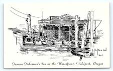 WALDPORT, OR Oregon ~ FISHERMAN'S INN Art Sketch  by Ray Beeson c1949 Postcard picture