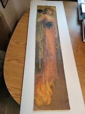 1914 Pabst beer malt extract brew Art Panel Yard Long Lady yellow orange Dress picture
