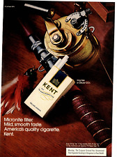 1974 Print Ad Kent Cigarettes Micronite Filter Fishing Reel Rod Lure Smoking picture
