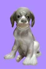 Vintage 70s Porcelain Boxer Puppy Dog Figurine Neutrals Minimalist Japan picture