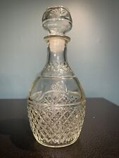 Vintage Crystal Or Glass Wine Whiskey Decanter Crown & Grapes Stunning picture