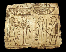 RARE ANCIENT EGYPTIAN ANTIQUE Isis ,Osiris ,Ramses with Tut and Nefertari Stella picture