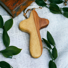 Small Wooden Comfort Cross - Handheld Prayer Cross for Faithful Reflection picture