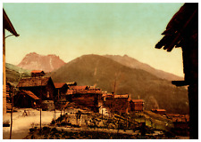 Switzerland, Valais, La Bella Tola, view of Saint-Luc vintage albumen print, photo picture