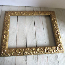 Vintage Wooden Frame Gesso and Gold Paint Floral and Leaves Ornate picture