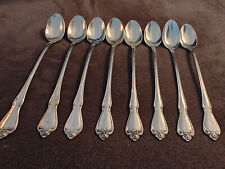 Set of (8) Oneida Rogers Stainless Steel Ice Cream Sundae Silverware Spoons picture