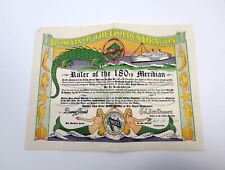 VTG 1953 US Navy Domain Of The Golden Dragon Named Certificate 180th Meridian picture