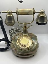 Old Italian Telephone Onyx of Pakistan Genuine Dial Disk Stunning Colors 18k Plt picture