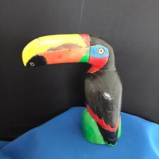 Vintage and Colourful Hand Carved Wood Toucan picture
