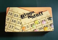 Vtg Bingo & Stuff Tin Box Made in England ARTCRAFTINS 9x4.75” Gift for Grandma picture