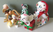 LOT OF 5 CHRISTMAS ANALEE DOLLS w/ TAGS CATS MICE & KID - EXC picture
