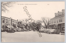The Square, Sharon Massachusetts Early 1900's Old Cars Postcard picture