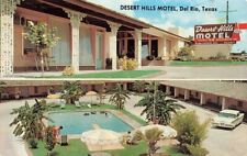 c1960 Desert Hills Motel Pool Sign Old Car Del Rio Texas TX P458 picture