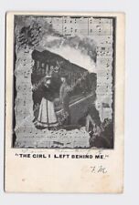 PPC Postcard Pre-WW1 US Army Soldier Leaving Girl At Train Platform 'The Girl I picture