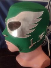 Babby Lee. Mexican Wrestler Professional Mask in Green and Silver Color. picture