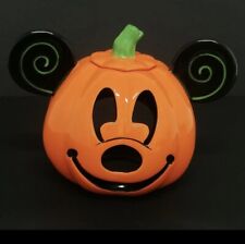 Disney Parks Large Mickey Pumpkin Happy Halloween Votive Tea Light Holder NEW picture