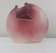 Vintage Mid-Century Modern Art Pottery Geometric Design Matte  Pink  Glaze Vase  picture