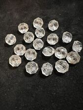 19 Antique Vintage Crystal Clear Faceted Glass Buttons 11/32” picture