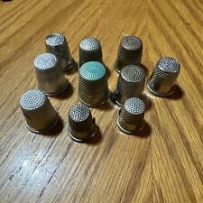 VINTAGE LOT OF 10 SEWING THIMBLES picture