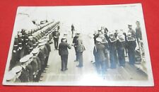 Vintage Real Photo Postcard -  Captain Hughes Greeting King Albert of Belgium picture