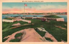 Postcard MA Fairhaven Massachusetts Fort Phoenix Linen Unposted Vintage PC J1974 picture