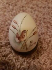 Handpainted Wren And Cattail Egg picture