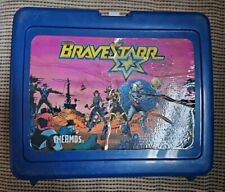 Vintage 1986 BRAVESTARR Blue Plastic THERMOS Lunchbox With Thermos picture
