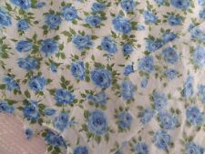 Vtg Blue Roses fabric 72