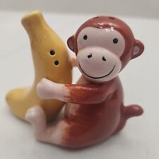 Pier One Monkey Hugging Banana Ceramic Salt and Pepper Shaker Set picture