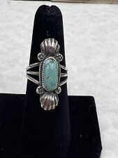 VTG Natural Morenci Turquoise Sterling Silver Sz 6.75 Native Old Pawn Ring picture