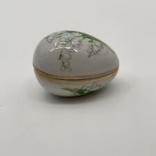 Vintage Lefton Ceramic Floral Egg 3” Gold Trim Trinket Made In Japan. No Sticker picture