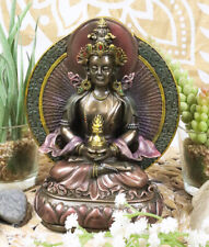 Ebros Feng Shui Buddhism Amitayus Buddha Amitabha Seated On Lotus Throne Statue picture