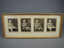 Antique Framed 4-Photograph Series Adorable Happy Toddler Signed Grossheim picture