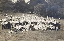 New Hampshire Men & Boys & 2 Priests Outdoors Large Group Antique Vintage Photo picture