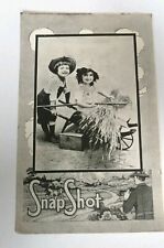 Antique Paper Print Snap Shot Boy Girl Summer Picture Magazine Cutout C2 picture