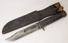 WWII Ka-bar Fighting Knife Large USMC Peened Rectangular Tang picture