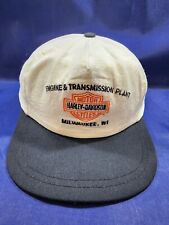 Vintage Harley Davidson Motorcycles Hat White/Black Strapback Cap Youth Sized picture
