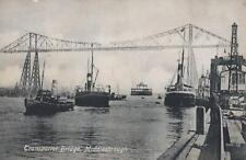1915 Antique Real Photo Transporter Bridge Middlesbrough POSTCARD - to Bradford picture