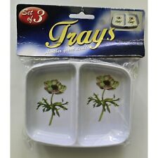 Vintage Trays Floral 3 In Pack Peanut Sauce Trays Decor Party Supplies Flowers picture