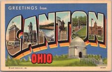 CANTON, Ohio Large Letter Postcard McKinley Memorial / Curteich Linen / Unused picture