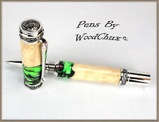 Handmade Stunning Maple Burl Wood Rollerball Or Fountain Pen ART SEE VIDEO 1175 picture