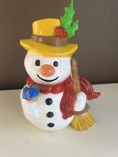 Vintage Hand Painted Ceramic Snowman - Gare Inc - 1976 Bisque Christmas picture
