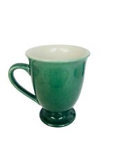 Churchill England Green Speckled Coffee Mug Footed Pedestal Lot Set Of 4 picture