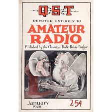 QST Amateur Radio 1920s Tune In The New Year Antique ARRL Reproduction Postcard picture