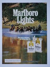 Marlboro Lights Cowboy s Horses River Vintage 1978 Original Print Ad 8.5 x 11 picture