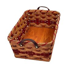 Amish Oak Fruit Basket Small With Leather Handles by Amish Baskets and Beyond picture