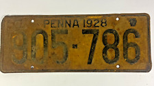 1928 Pennsylvania License Plate 905-786 .. Vintage Tag picture